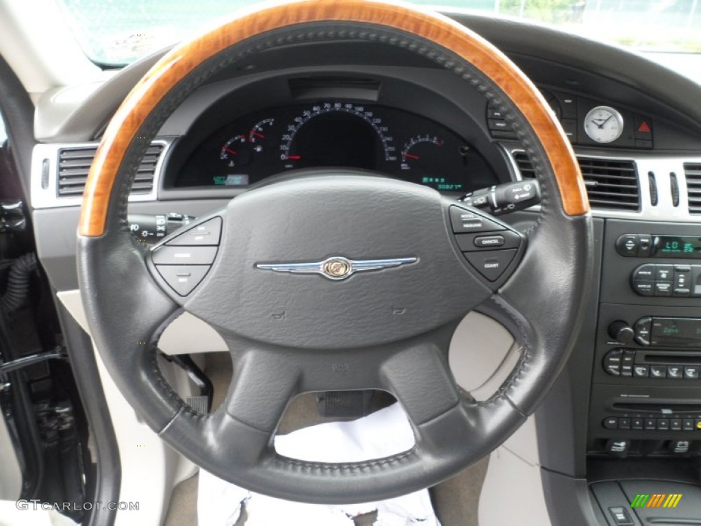 2008 Chrysler Pacifica Limited Pastel Slate Gray Steering Wheel Photo #50878705