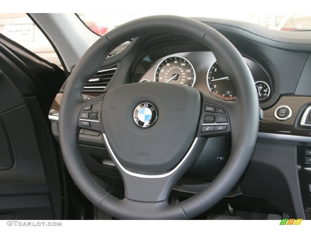 2012 BMW 7 Series 750i Sedan Black Steering Wheel Photo #50879629