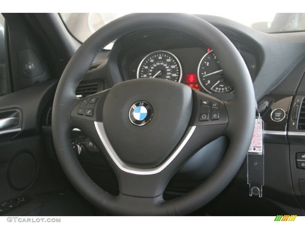 2012 BMW X5 xDrive50i Black Steering Wheel Photo #50880133