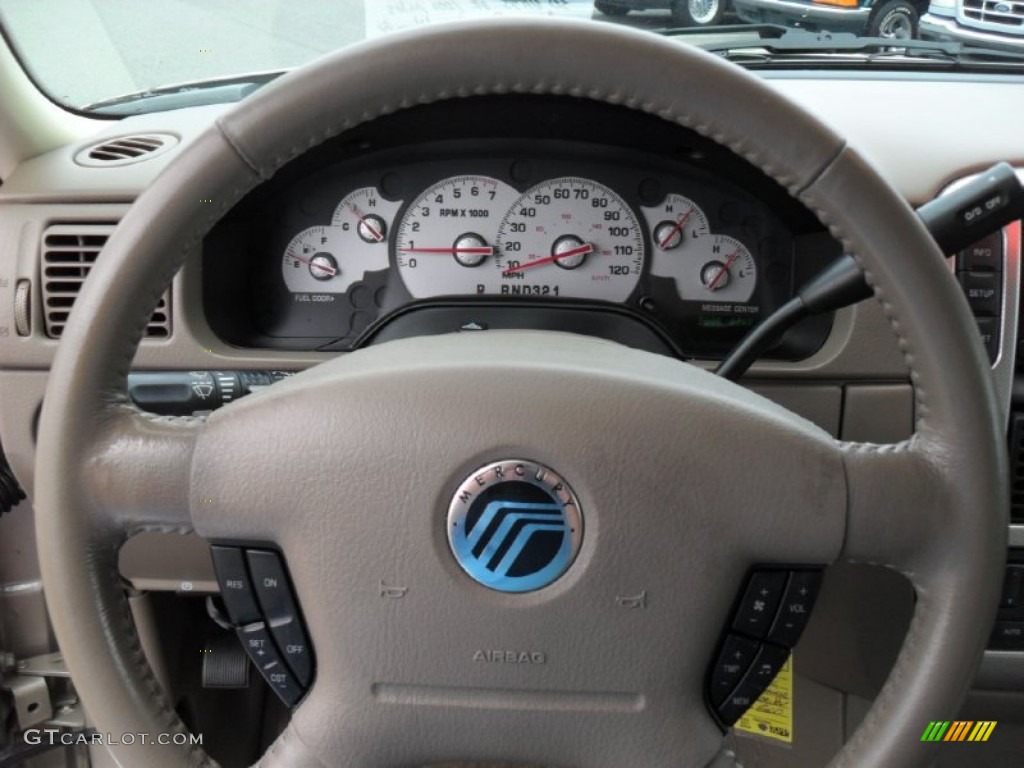 2005 Mercury Mountaineer V6 Premier Medium Dark Parchment Steering Wheel Photo #50881474