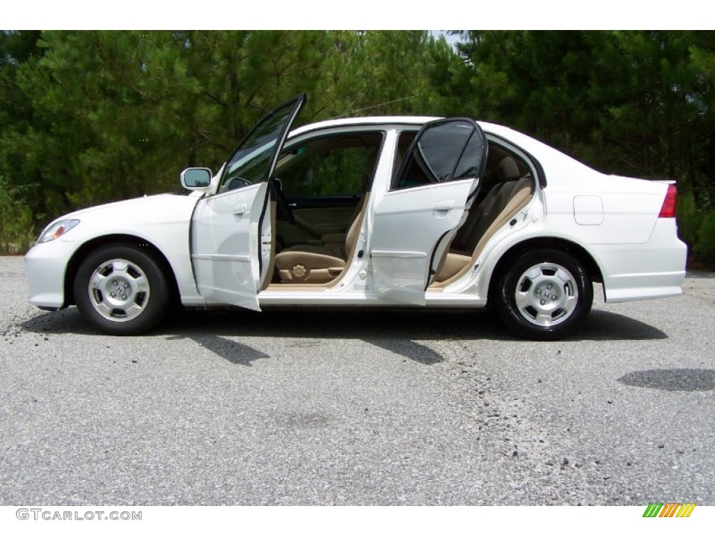 2004 Civic Hybrid Sedan - Taffeta White / Ivory Beige photo #10