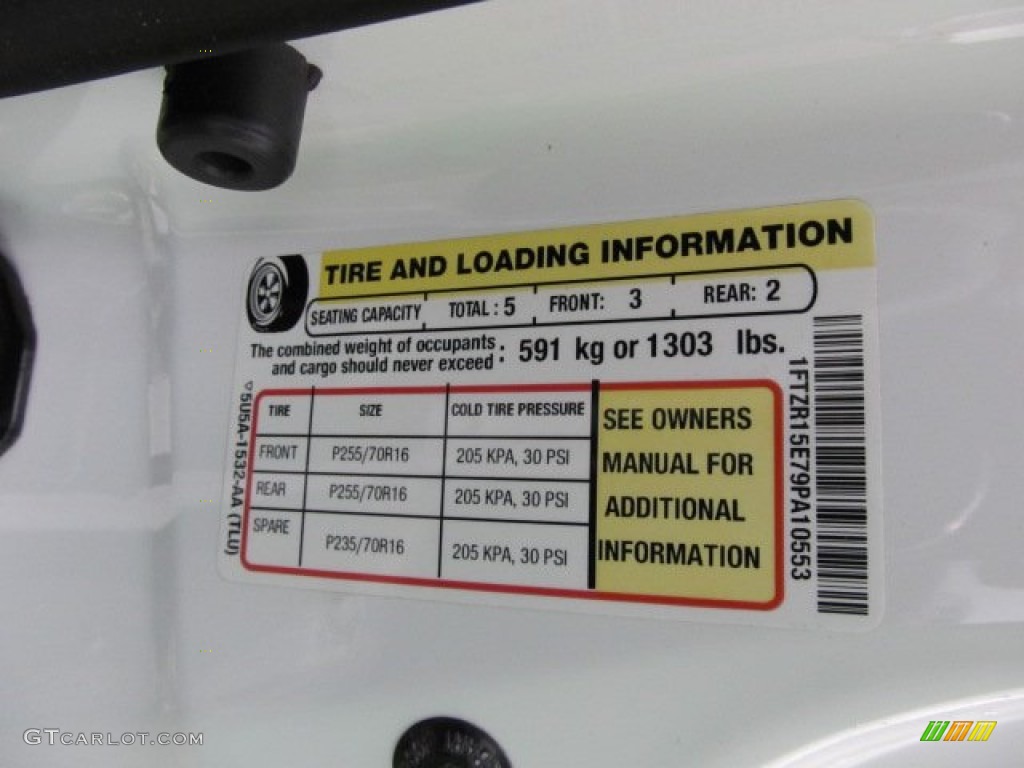 2009 Ford Ranger XL SuperCab 4x4 Info Tag Photo #50882122