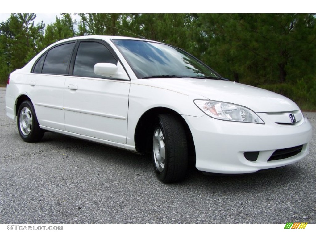 2004 Civic Hybrid Sedan - Taffeta White / Ivory Beige photo #29