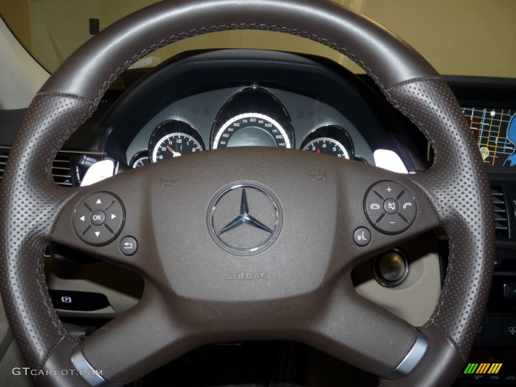 2010 Mercedes-Benz E 63 AMG Sedan Almond Beige Steering Wheel Photo #50883499