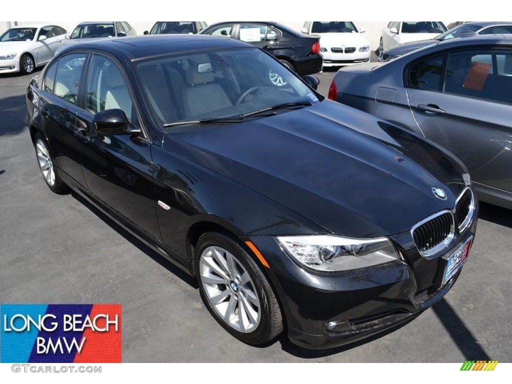 2011 3 Series 328i Sedan - Black Sapphire Metallic / Oyster/Black Dakota Leather photo #1