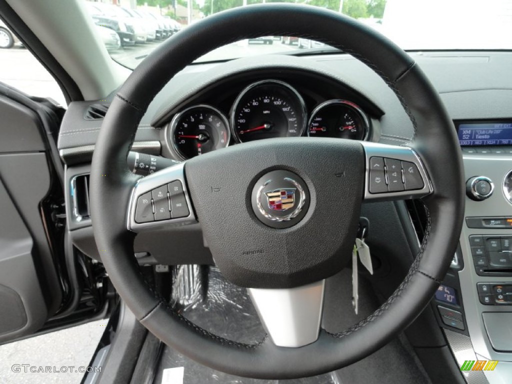 2011 Cadillac CTS 4 3.0 AWD Sedan Ebony Steering Wheel Photo #50884300