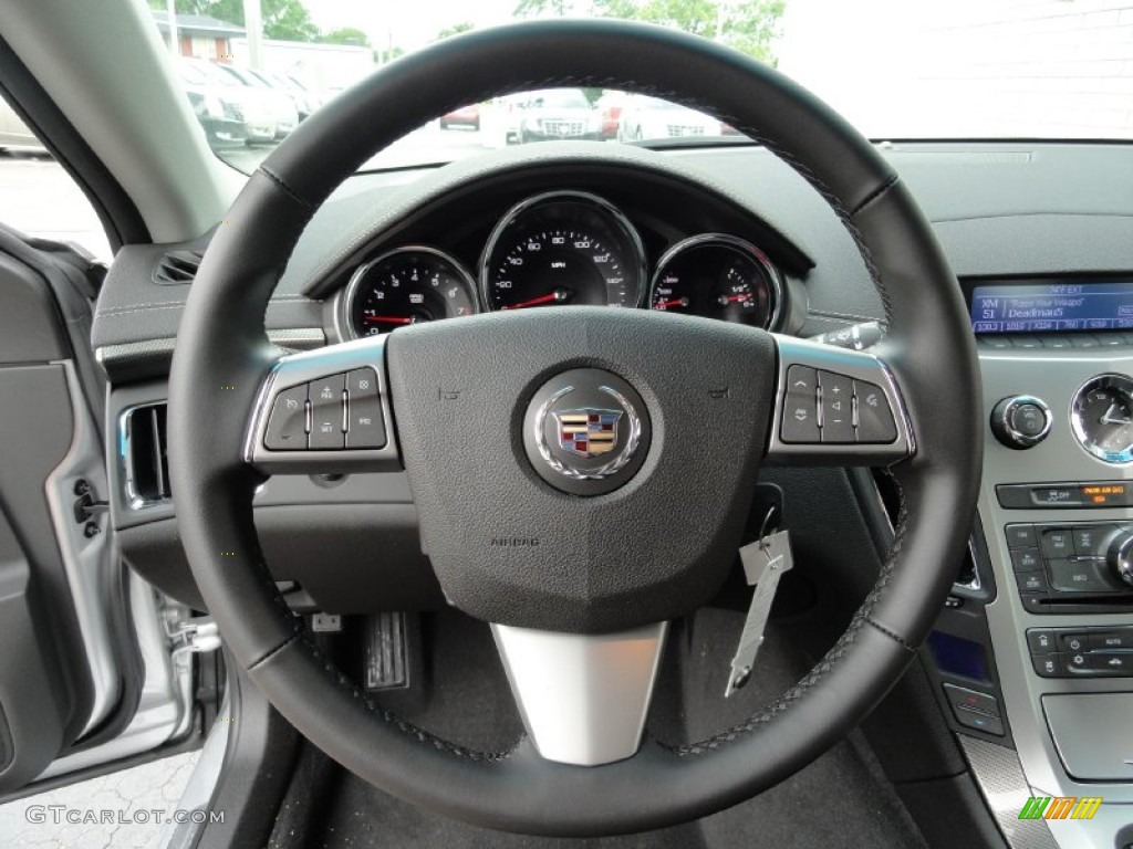2011 Cadillac CTS 4 3.0 AWD Sedan Ebony Steering Wheel Photo #50884957