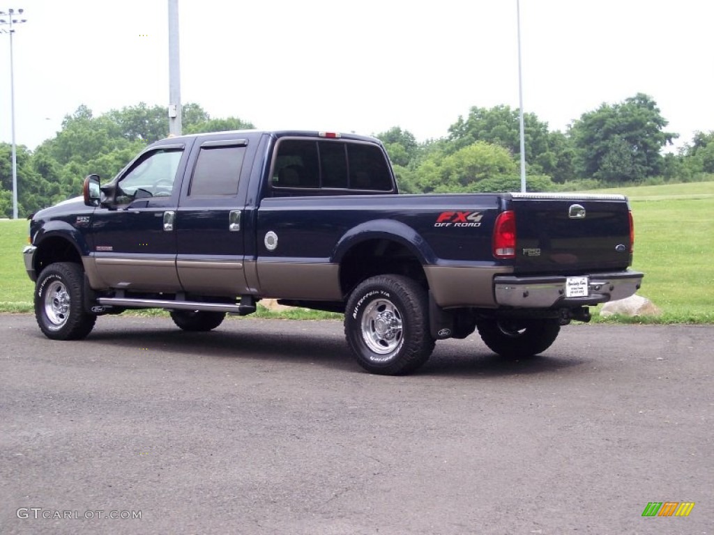 2004 F250 Super Duty Lariat Crew Cab 4x4 - True Blue Metallic / Medium Parchment photo #6