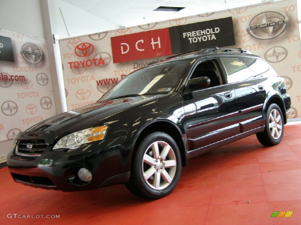 2006 Outback 2.5i Wagon - Obsidian Black Pearl / Off Black photo #1