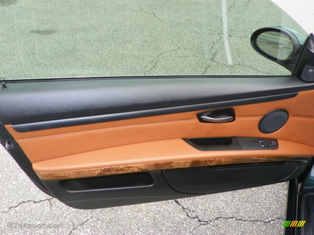 2007 BMW 3 Series 335i Coupe Saddle Brown/Black Door Panel Photo #50902264