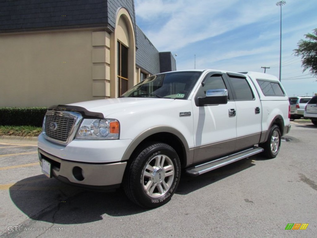 2006 F150 Lariat SuperCrew - Oxford White / Tan photo #3