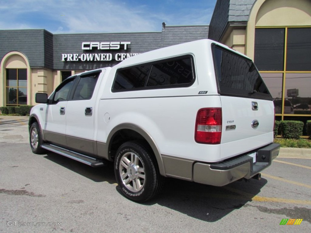 2006 F150 Lariat SuperCrew - Oxford White / Tan photo #5