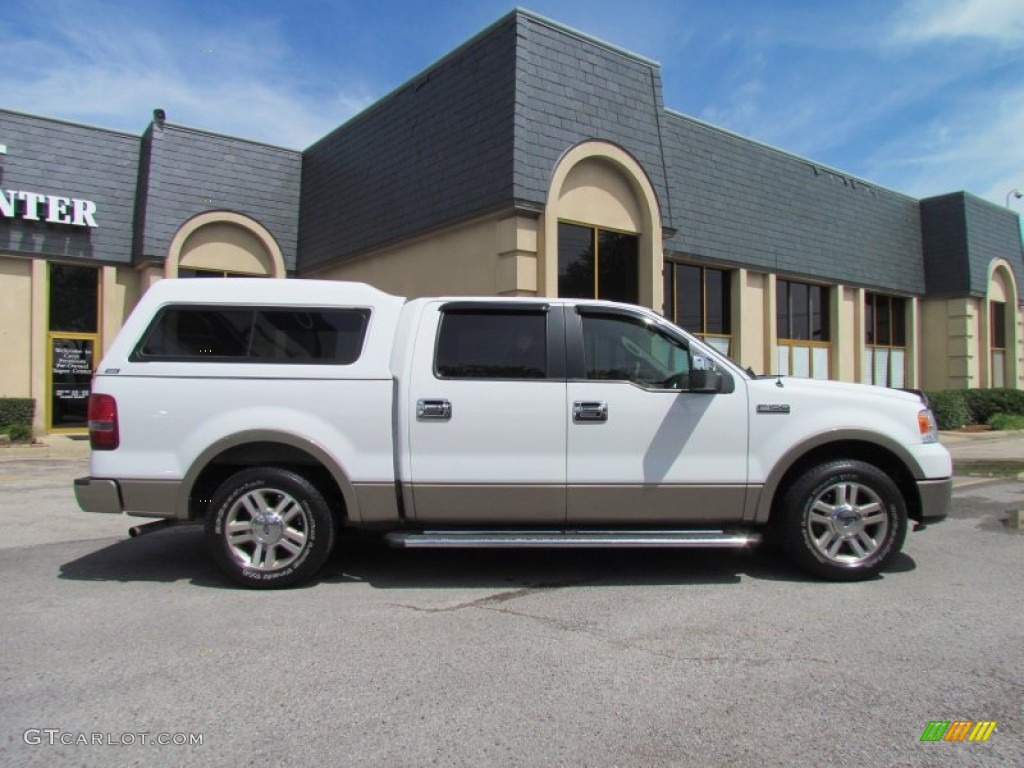 2006 F150 Lariat SuperCrew - Oxford White / Tan photo #8