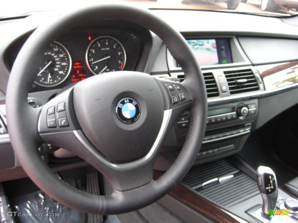 2012 BMW X5 xDrive50i Black Steering Wheel Photo #50905060