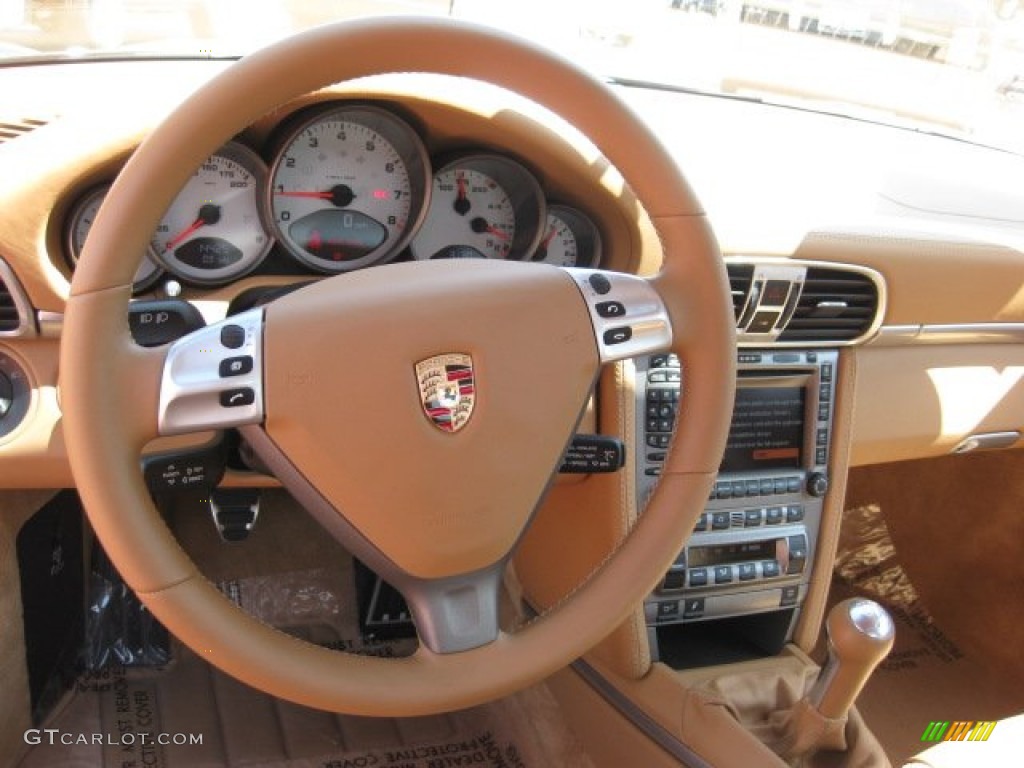 2005 Porsche 911 Carrera S Coupe Sand Beige Steering Wheel Photo #50905492