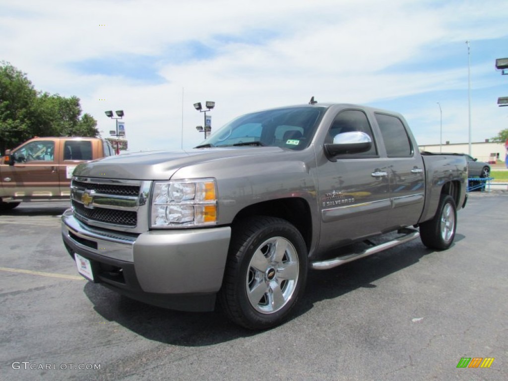 Graystone Metallic 2009 Chevrolet Silverado 1500 LT Crew Cab Exterior Photo #50906104