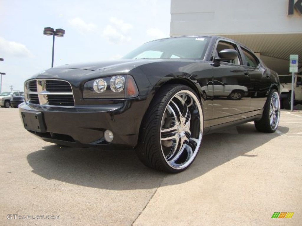 2008 Charger SXT AWD - Brilliant Black Crystal Pearl / Dark Slate Gray photo #1