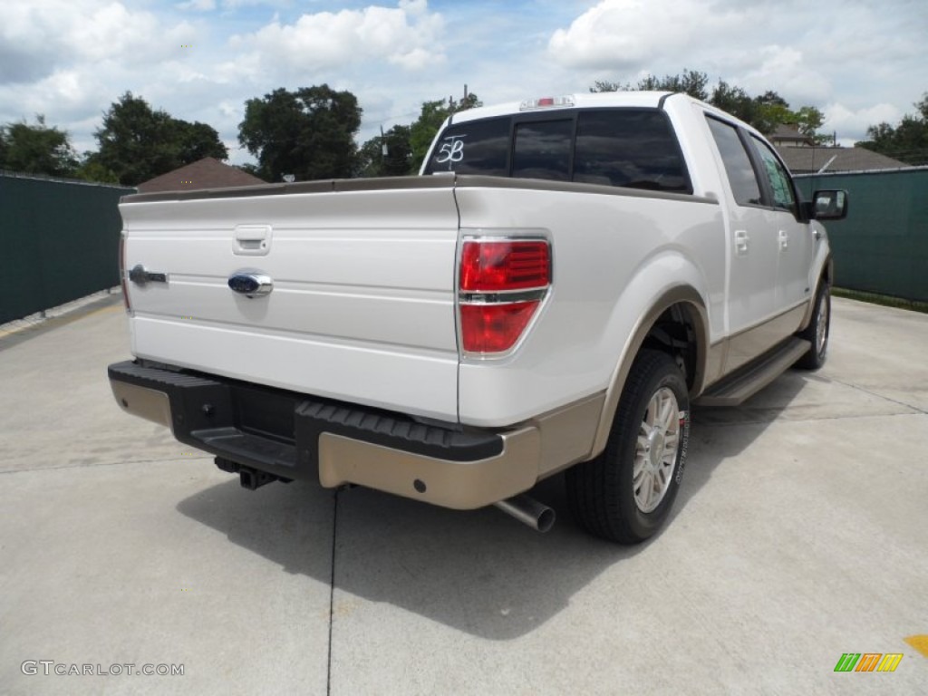 2011 F150 King Ranch SuperCrew - White Platinum Metallic Tri-Coat / Chaparral Leather photo #3