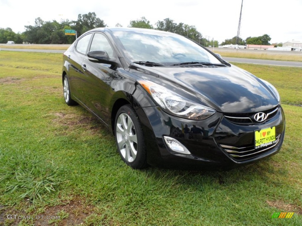 2012 Elantra Limited - Midnight Black / Beige photo #1