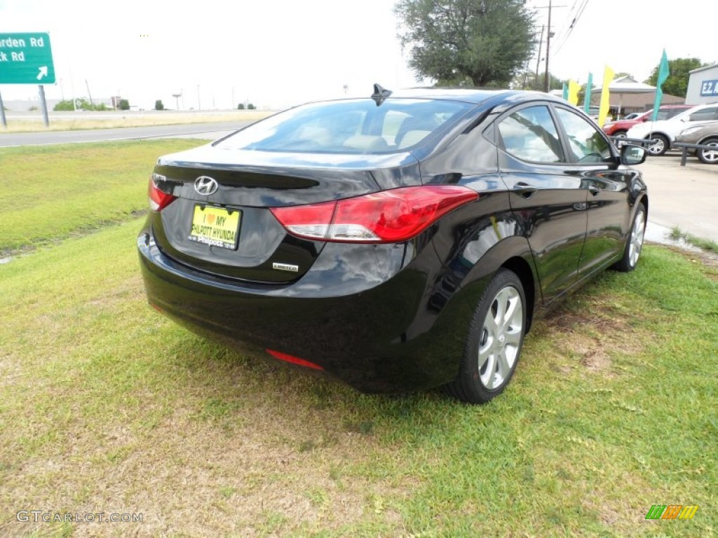 2012 Elantra Limited - Midnight Black / Beige photo #3