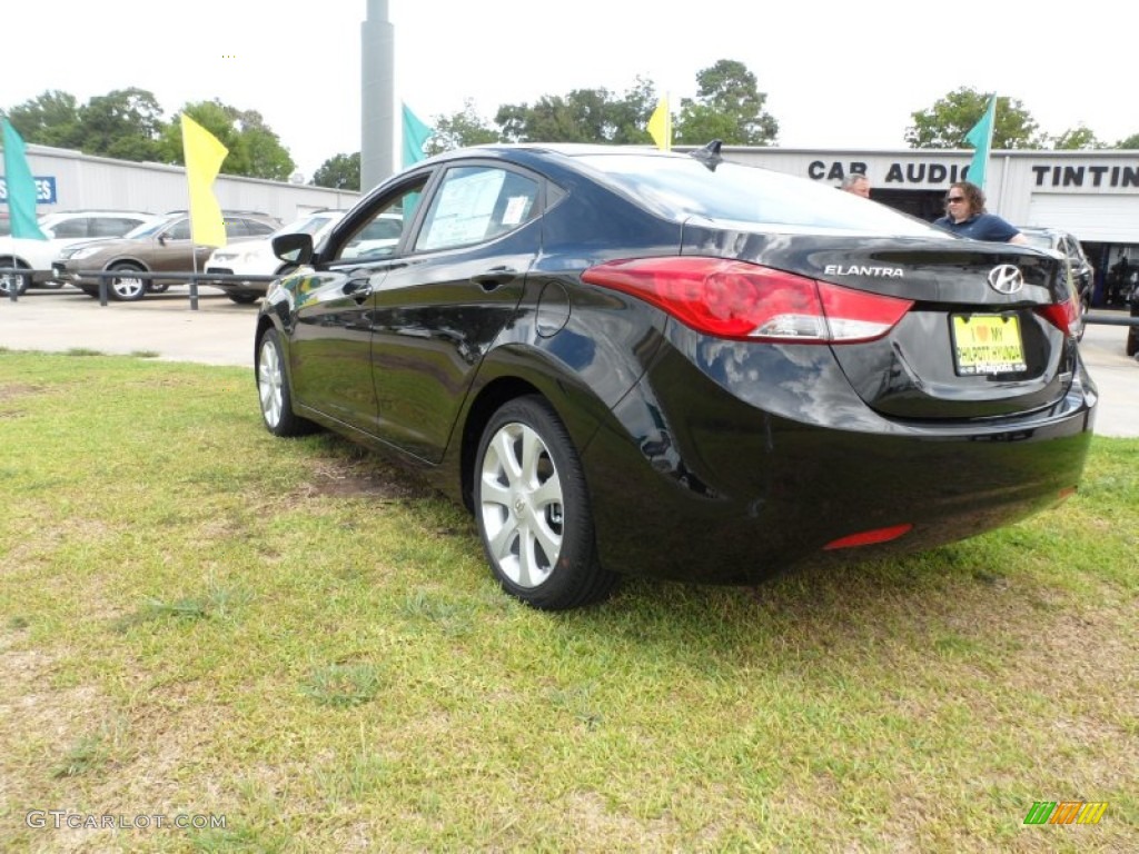 2012 Elantra Limited - Midnight Black / Beige photo #5