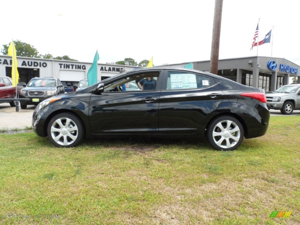 2012 Elantra Limited - Midnight Black / Beige photo #6