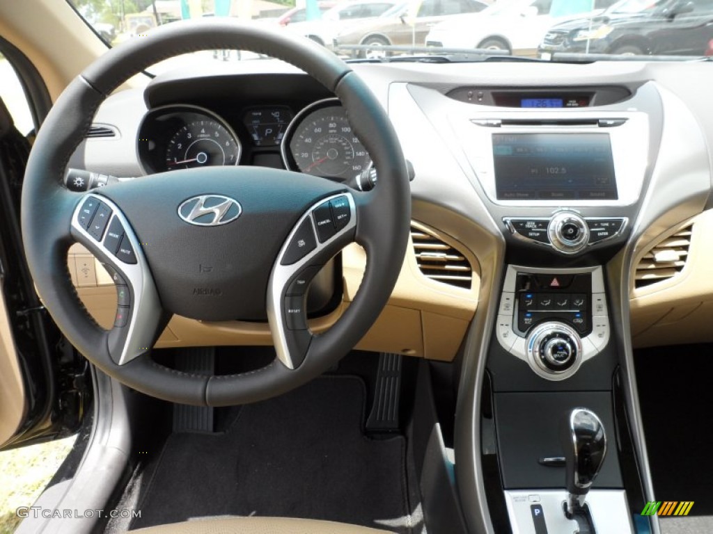 2012 Hyundai Elantra Limited Beige Dashboard Photo #50910445
