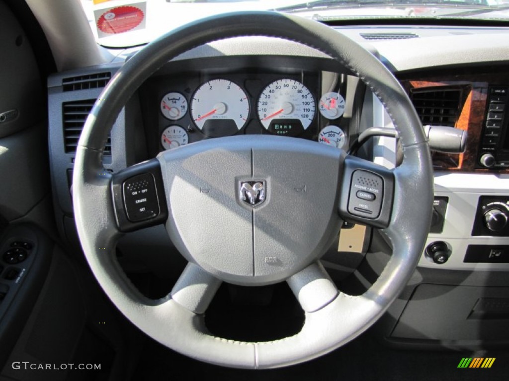 2008 Dodge Ram 3500 Laramie Quad Cab 4x4 Medium Slate Gray Steering Wheel Photo #50911444