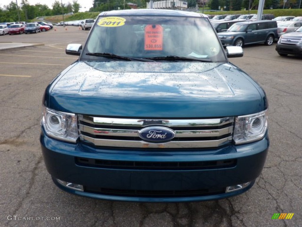 2011 Flex Limited AWD - Mediterranean Blue Metallic / Charcoal Black photo #7