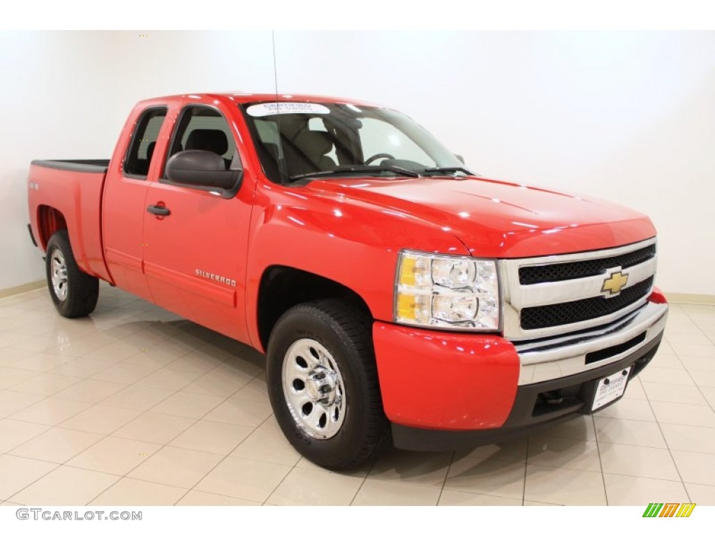 Victory Red 2010 Chevrolet Silverado 1500 LT Extended Cab 4x4 Exterior Photo #50913789