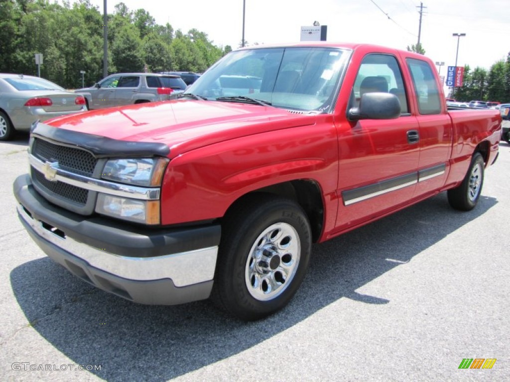 2004 Silverado 1500 LS Extended Cab - Victory Red / Dark Charcoal photo #3