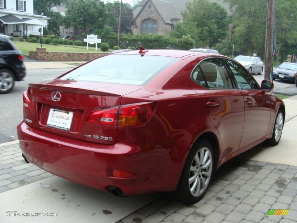 2008 IS 250 AWD - Matador Red Mica / Cashmere Beige photo #4