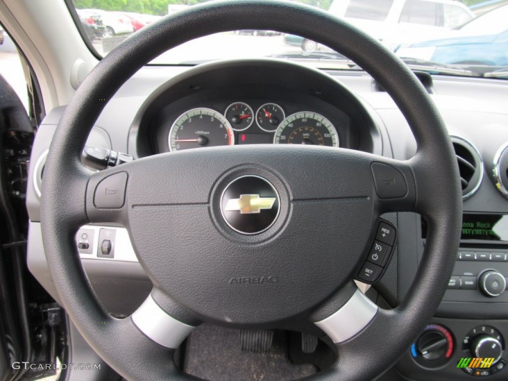 2011 Chevrolet Aveo Aveo5 LT Charcoal Steering Wheel Photo #50923170