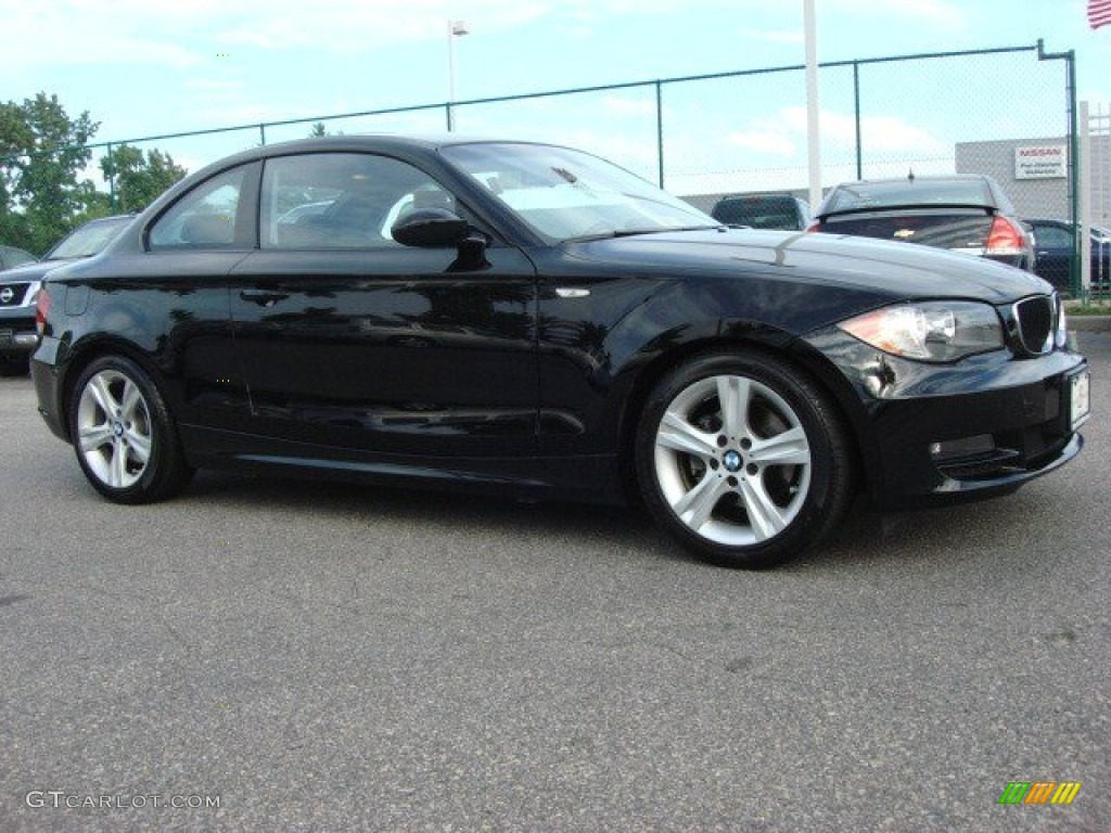 2009 1 Series 128i Coupe - Jet Black / Black photo #2