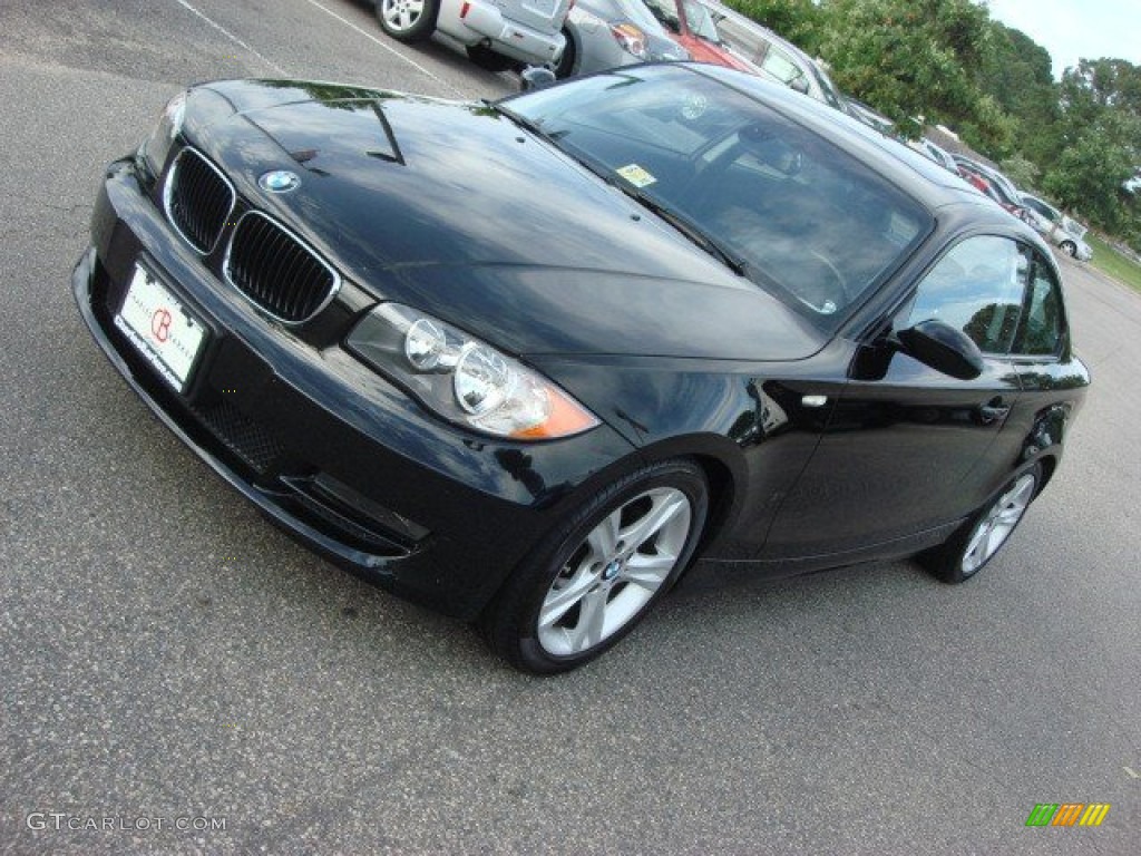 2009 1 Series 128i Coupe - Jet Black / Black photo #9