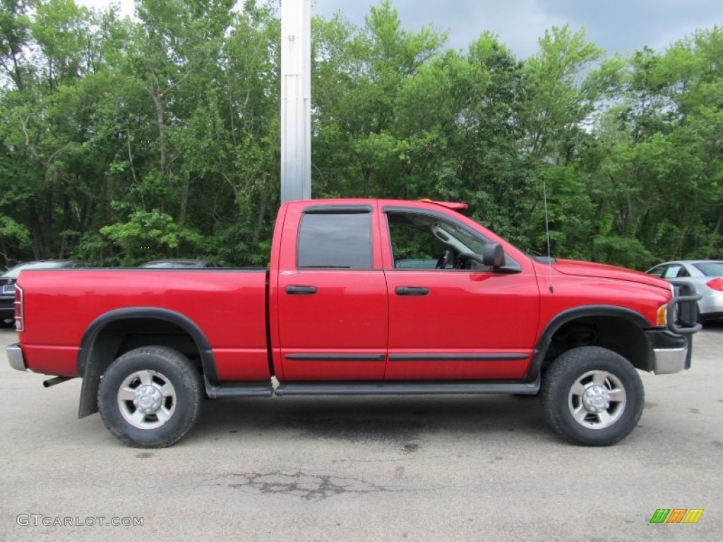 2004 Ram 2500 ST Quad Cab 4x4 - Flame Red / Taupe photo #4