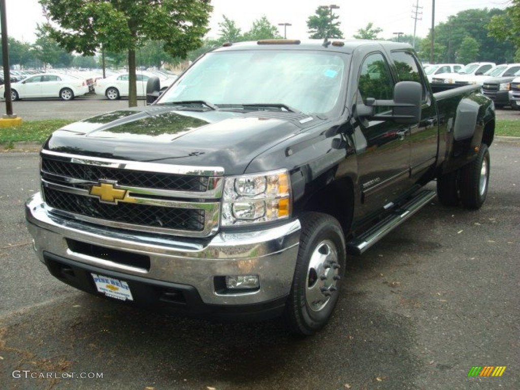 2011 Silverado 3500HD LTZ Crew Cab 4x4 Dually - Black / Ebony photo #1