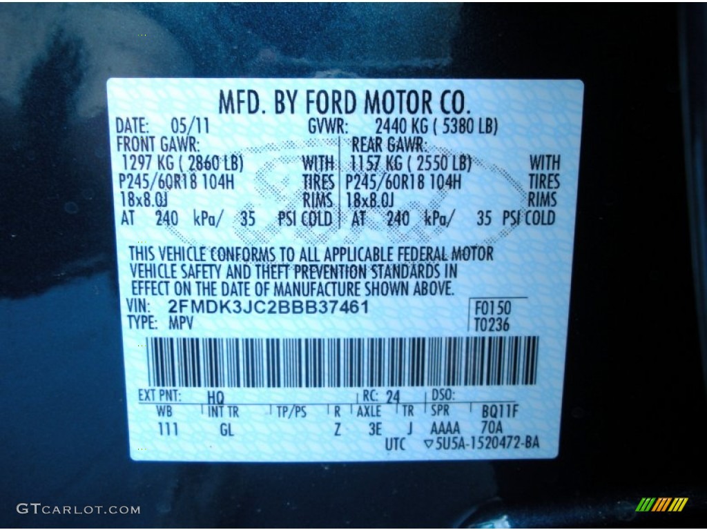 2011 Edge Color Code HQ for Mediterranean Blue Metallic Photo #50930499