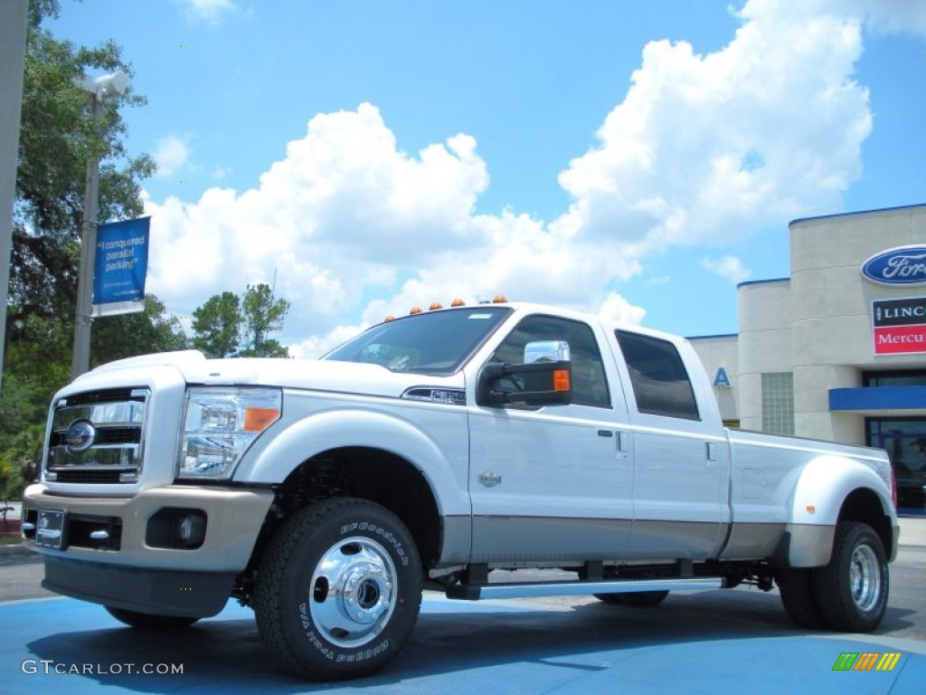 2011 F350 Super Duty King Ranch Crew Cab 4x4 Dually - Oxford White / Chaparral Leather photo #1