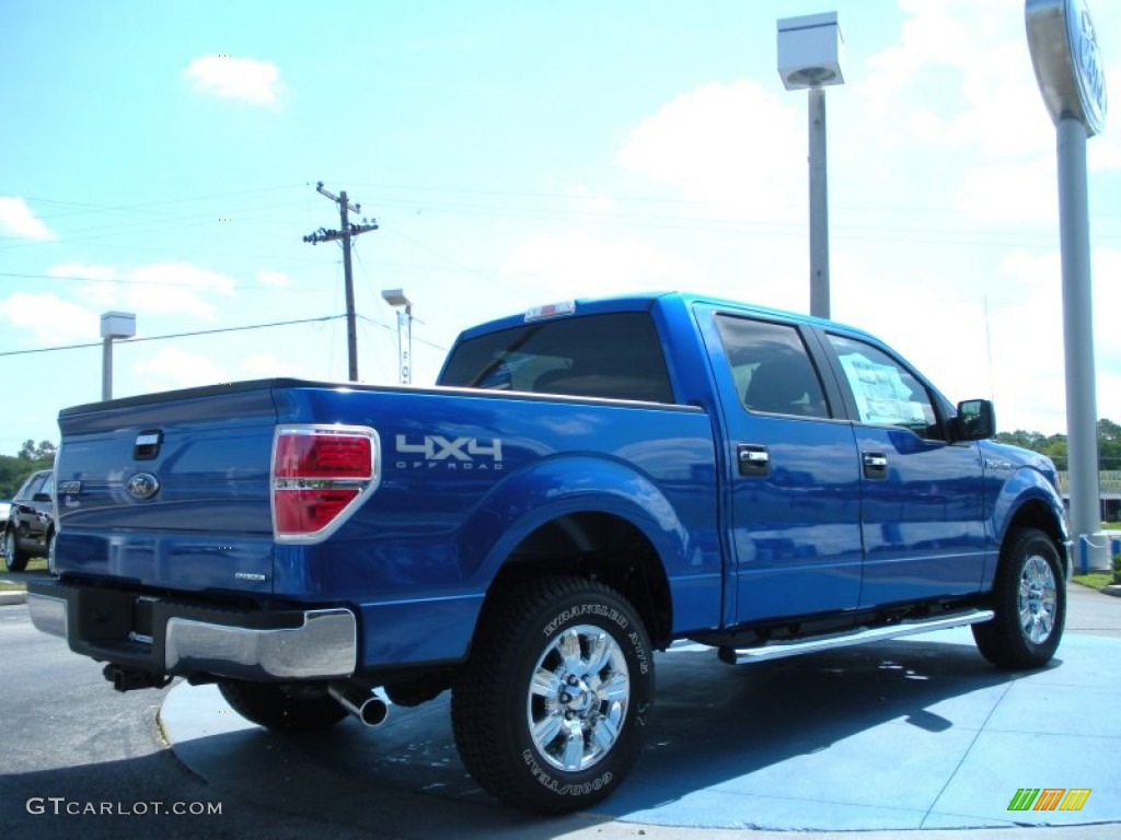 2011 F150 XLT SuperCrew 4x4 - Blue Flame Metallic / Steel Gray photo #3