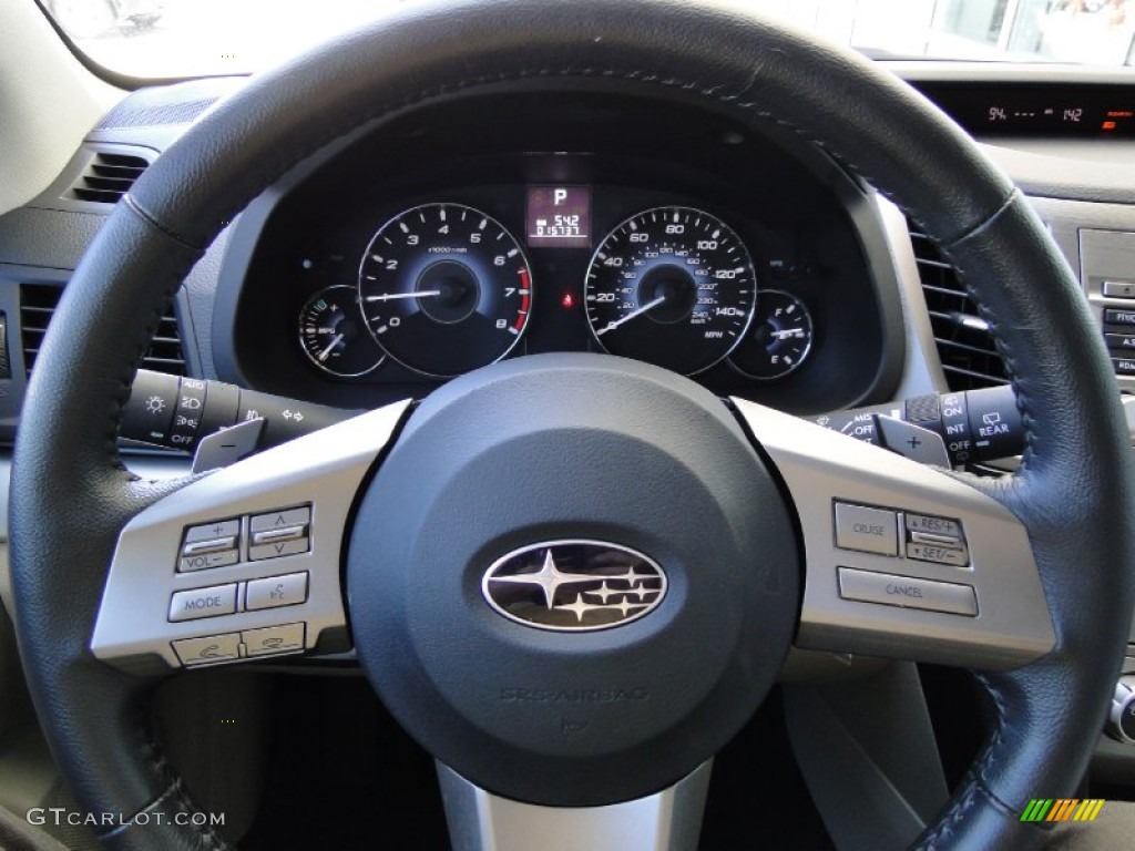 2010 Subaru Outback 2.5i Premium Wagon Warm Ivory Steering Wheel Photo #50932308