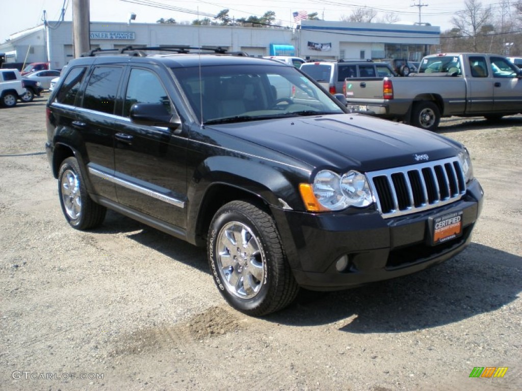 2008 Grand Cherokee Limited 4x4 - Black / Dark Slate Gray/Light Graystone photo #3