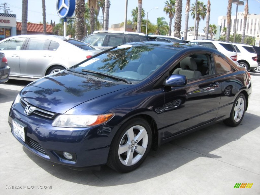 2007 Civic EX Coupe - Royal Blue Pearl / Gray photo #5