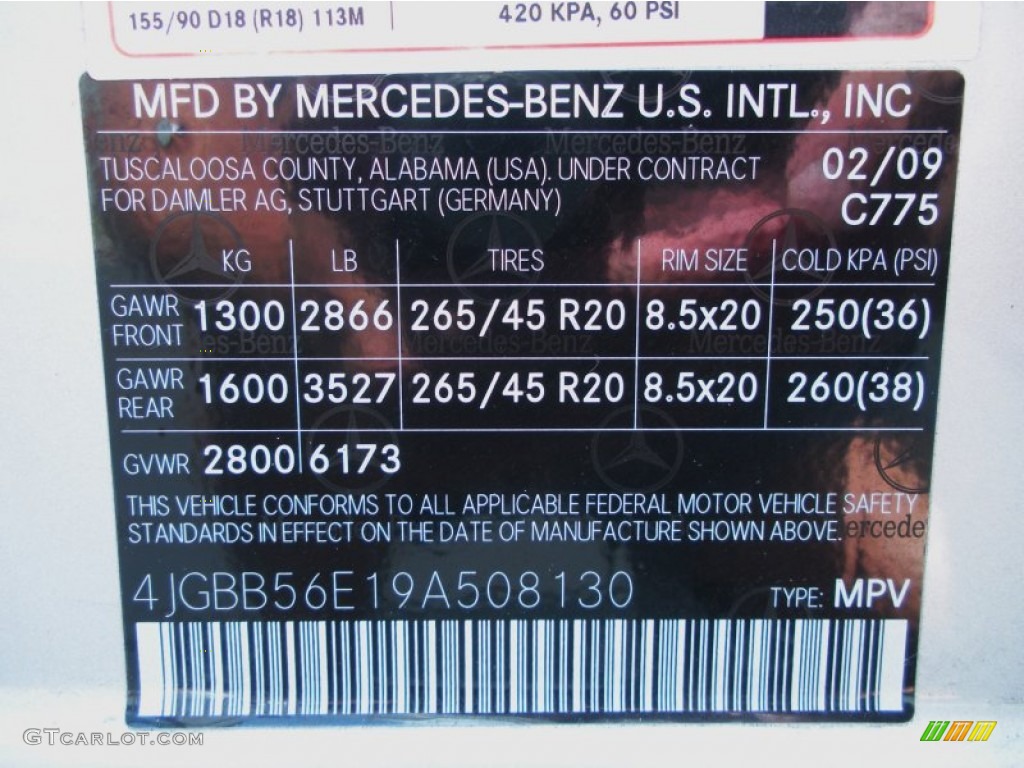 2009 ML Color Code 775 for Iridium Silver Metallic Photo #50942595