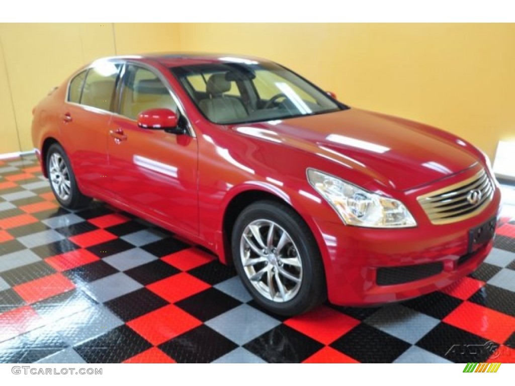 2008 G 35 x Sedan - Garnet Ember Red / Wheat photo #1