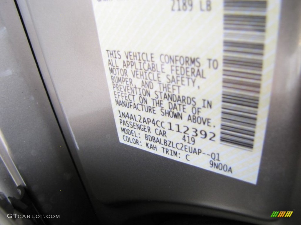 2012 Altima Color Code KAH for Saharan Stone Photo #50947380