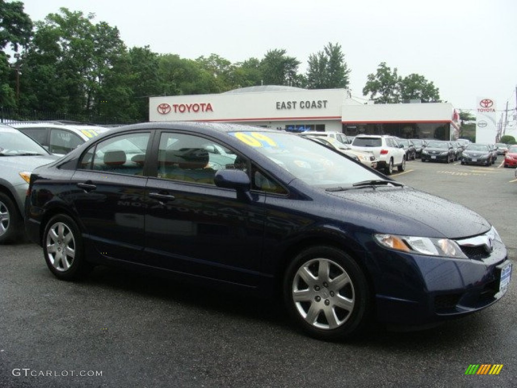 2009 Civic LX Sedan - Royal Blue Pearl / Gray photo #1