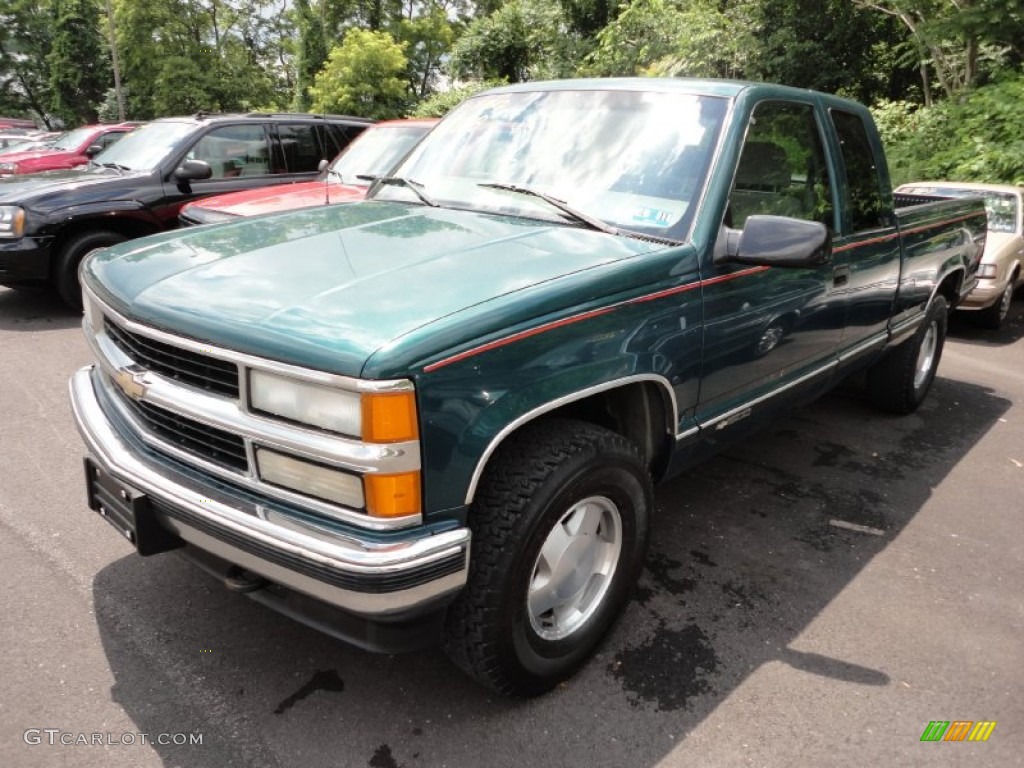 Emerald Green Metallic 1998 Chevrolet C/K K1500 Extended Cab 4x4 Exterior Photo #50953245
