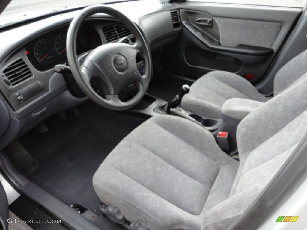 2002 Elantra GLS Sedan - Silver Pewter / Gray photo #6