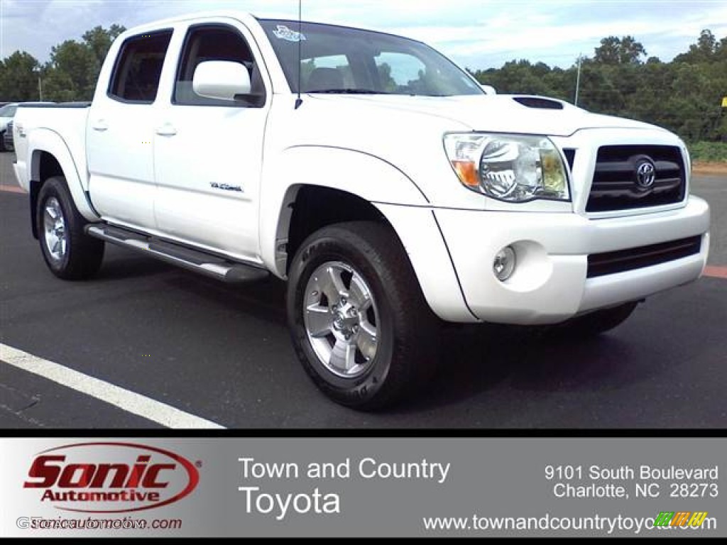 2008 Tacoma V6 PreRunner TRD Sport Double Cab - Super White / Graphite Gray photo #1